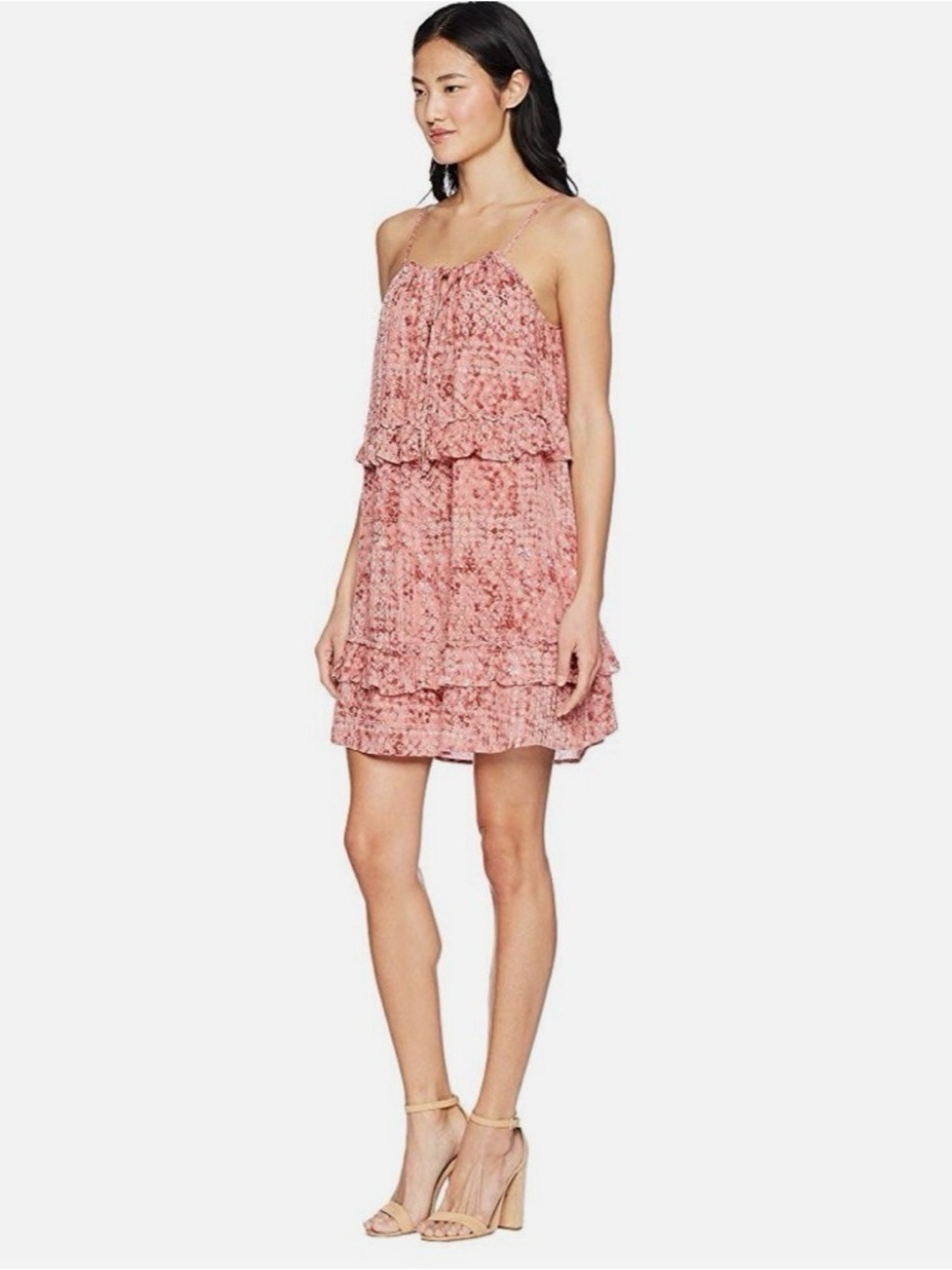 JACK BB DAKOTA Logan Shift Mini Dress Sleeveless Strappy Beach Batik Printed L
